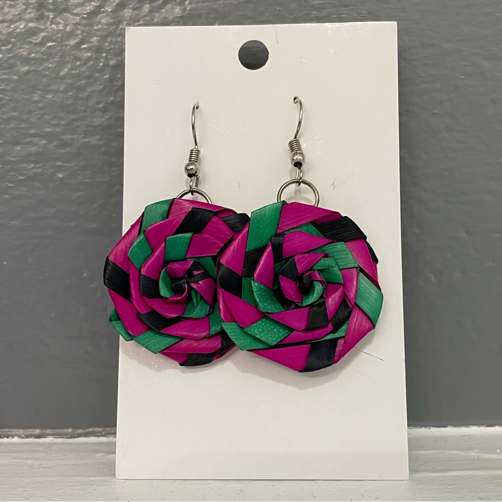 Palm Leaf Flower Earrings